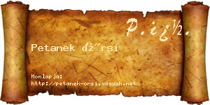 Petanek Örsi névjegykártya